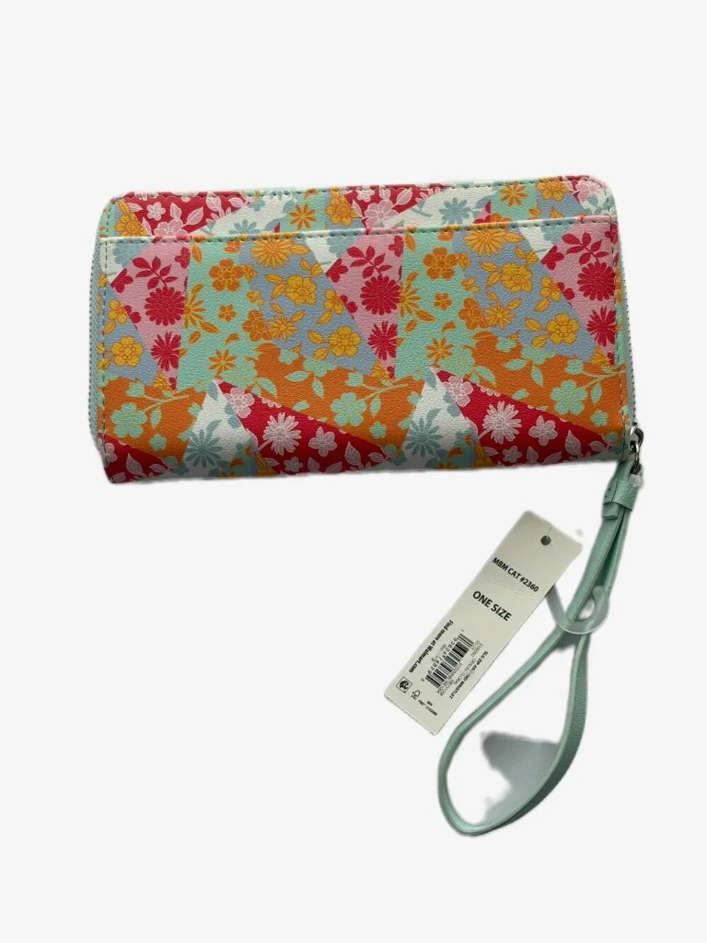 NWT No Boundaries Floral Zip Around Wristlet Wallet Multicolor Y2K Boho Strap